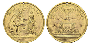 ANRO-1424 Holandese-Armenian Marriage Medal - (Altar : Matrimony) - Gold.jpg